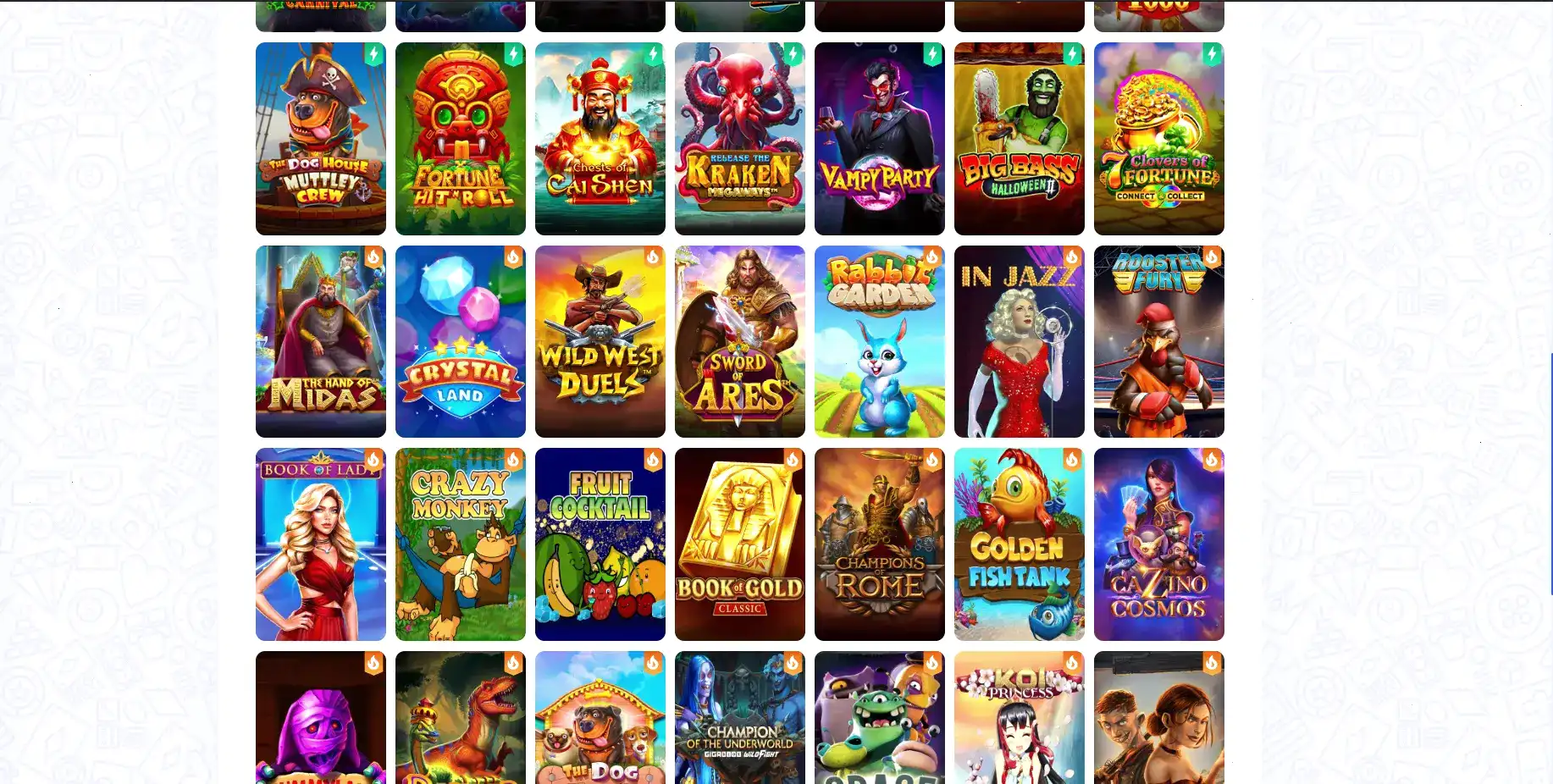 Игровой интерфейс Energy Casino на компьютере